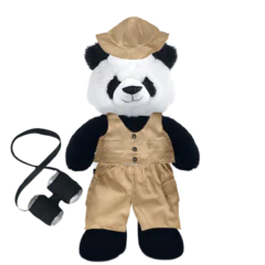 Panda Plushie with Safari Outfit and Pants