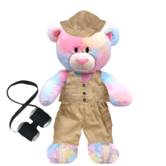 Rainbow Teddy Plushie with Safari Outfit and Pants