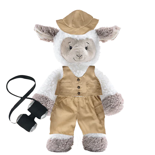 Sheep Plushie with Safari Outfit and Pants