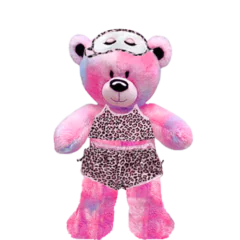 Pinky Teddy Plushie with Pink Leopard PJ