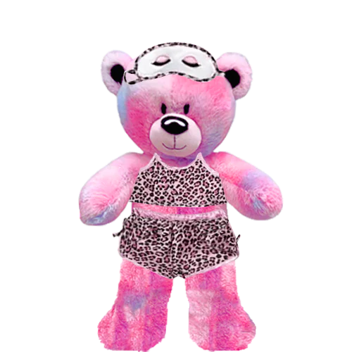 Pinky Teddy Plushie with Pink Leopard PJ