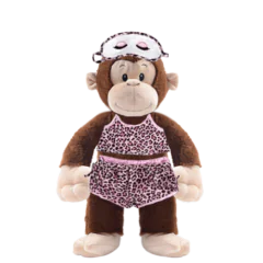 Monkey Plushie with Pink Leopard PJ