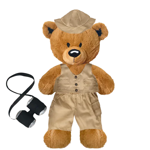 Brown Teddy Plushie with Safari Outfit and Pants