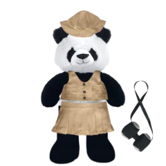 Panda Plushie with Safari Outfit and Skirt
