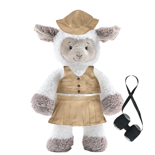 Sheep Plushie with Safari Outfit and Skirt