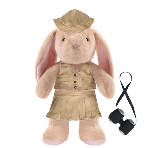 Bunny Plushie with Safari Outfit and Skirt