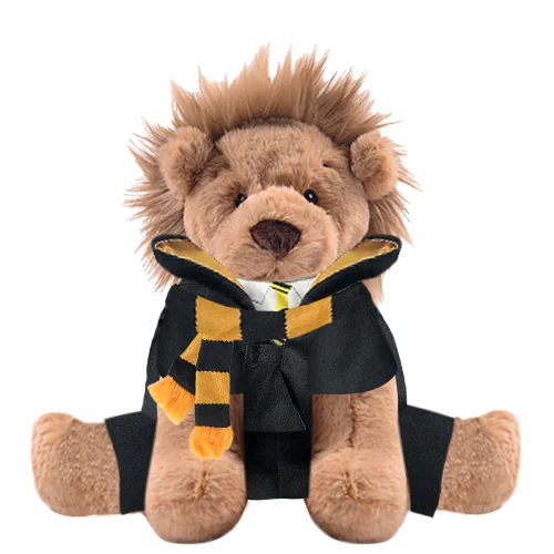 Lion Plushie With Yellow Wizard Costume