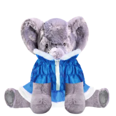 Elephant Plushie with Light Blue Coat and Skirt