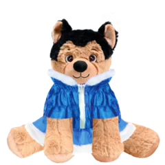 German Shepherd Plushie with Light Blue Coat and Skirt