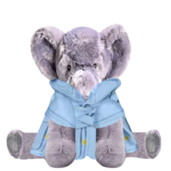 Elephant Plushie With Blue Bear Bathrobe