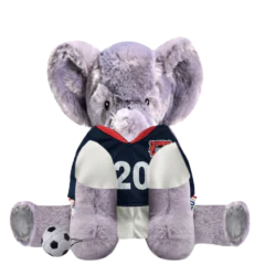 Elephant Plushie With Blue Soccer Outfit