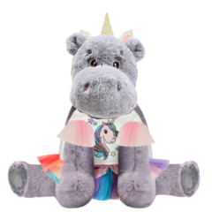 Hippo Plushie With Unicorn Outfit