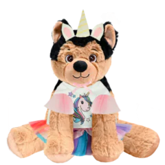 German Shepherd Plushie With Unicorn Outfit