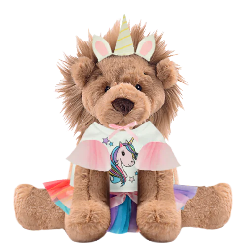Lion Plushie With Unicorn Outfit