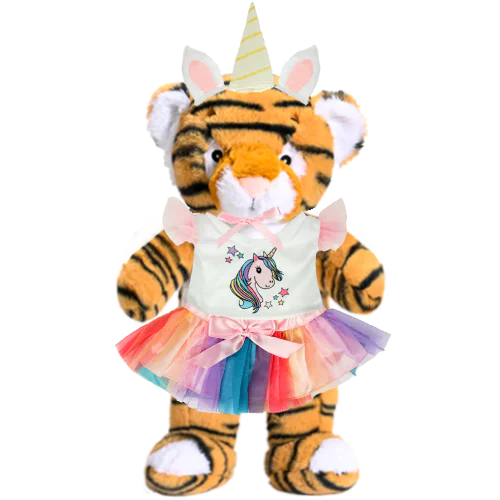 Tiger Plushie With Unicorn Outfit