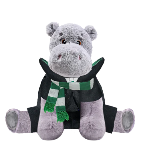 Hippo Plushie With Green Wizard Costume