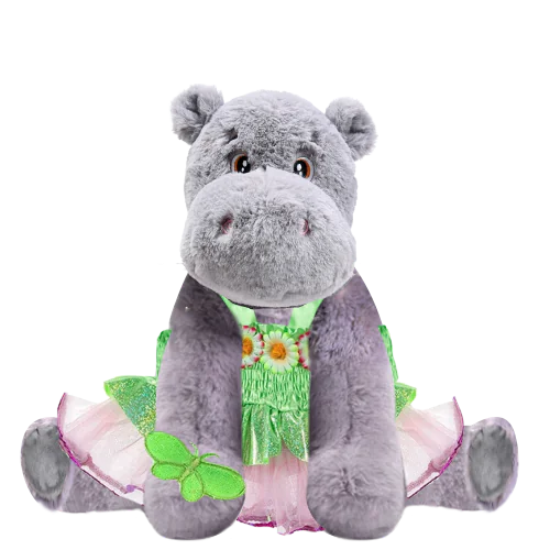 Hippo Teddy Plushie with Fairy Costume