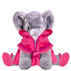 Elephant Plushie With Pink Robe and Sandals