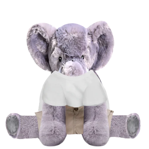 Elephant Plushie With White Shirt and Cargo Pants