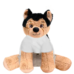 German Shepherd Plushie With White Shirt and Cargo Pants