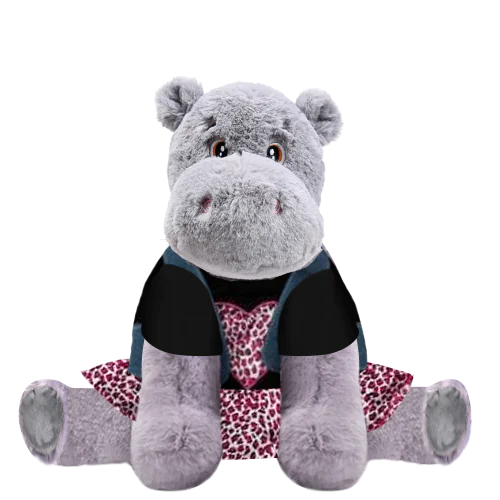Hippo Plushie With Wild Girl Outfit