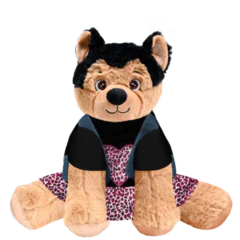 German Shepherd Plushie With Wild Girl Outfit