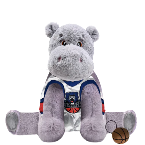 Hippo Plushie with Basketball Uniform