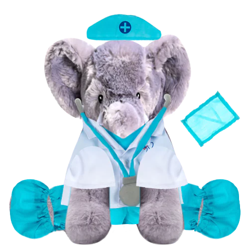 Elephant Plushie with Doctor’s Outfit
