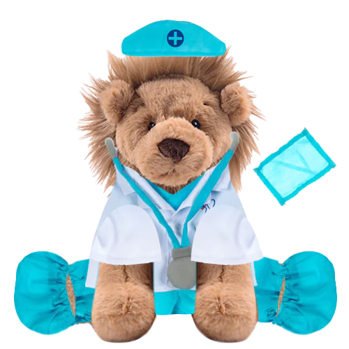 Lion Plushie with Doctor’s Outfit