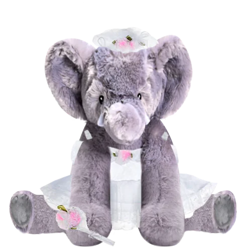 Elephant Plushie with Bride Outfit