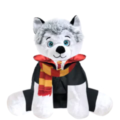 Husky Plushie with Red Wizard Costume