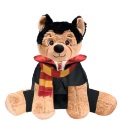 German Shepherd Plushie with Red Wizard Costume