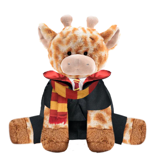 Giraffe Plushie with Red Wizard Costume