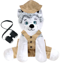 Husky Plushie with Safari Outfit and Pants