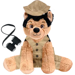 German Shepherd Plushie with Safari Outfit and Pants