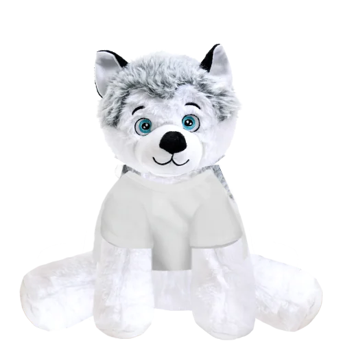 Husky Plushie With White Shirt