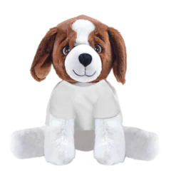 Brown Dog Plushie With White Shirt