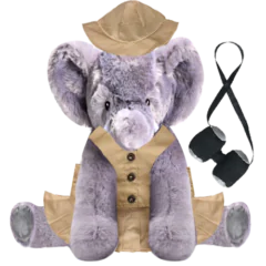 Elephant Plushie with Safari Outfit and Skirt