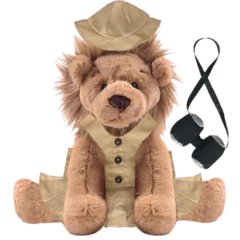 Lion Plushie with Safari Outfit and Skirt