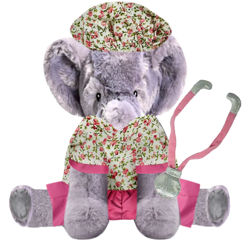 Elephant Plushie with Nurse Outfit