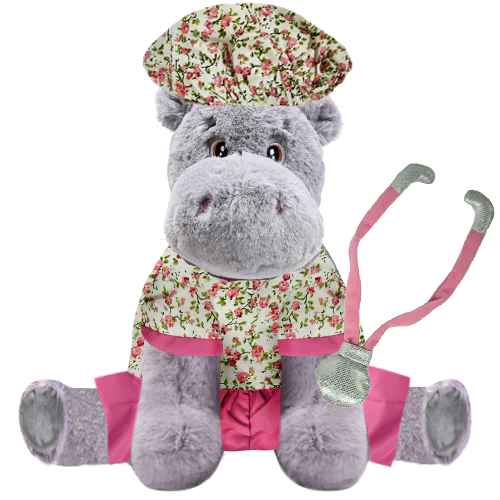 Hippo Plushie with Nurse Outfit