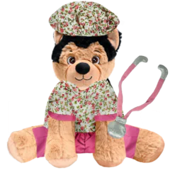 German Shepherd Plushie with Nurse Outfit